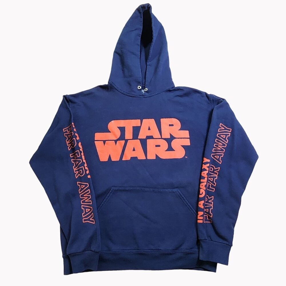 Star Wars Fifth Sun Mens Medium Navy Graphic Hoodie Front Arm Print